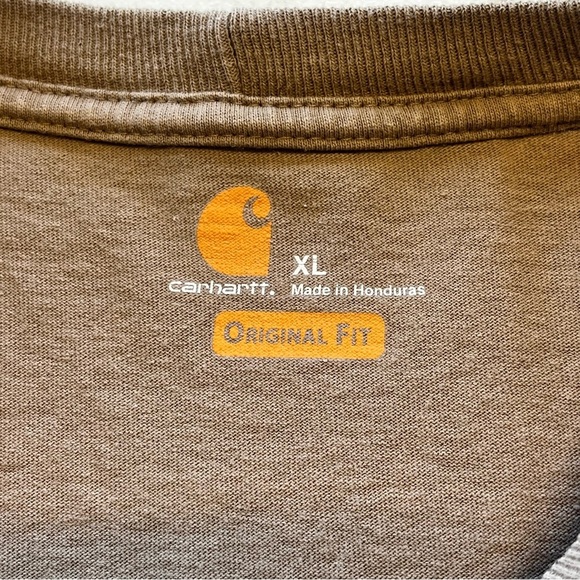 Carhartt Tan Tee Shirt XL Original Fit Short Sleeve - Picture 5 of 6